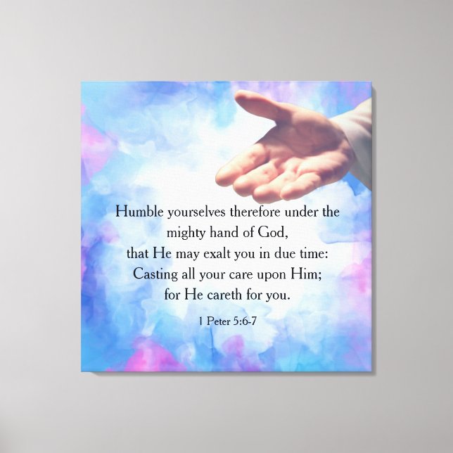 1 Peter 5:6-7 Canvas Print (Front)