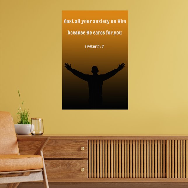 1 Peter 5:7 Bible Verse Encouragement  Poster (Living Room 2)