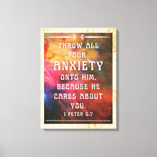 1 peter 5:7  canvas print
