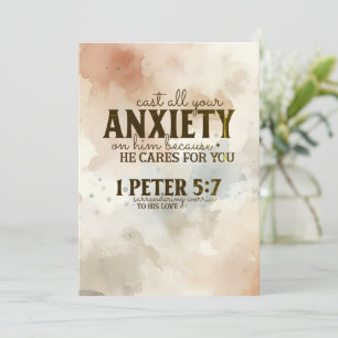 1 Peter 5:7 Cast your anxiety on Him Bible Card