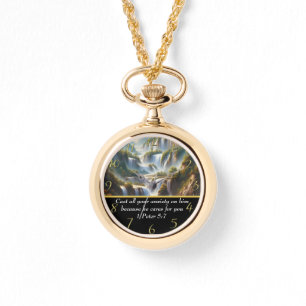 1 Peter 5:7 Christian Faith a waterfall Watch
