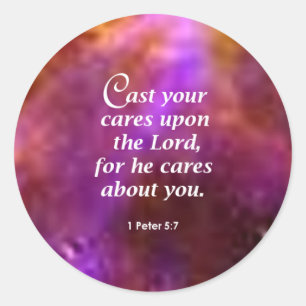 1 Peter 5:7 Classic Round Sticker