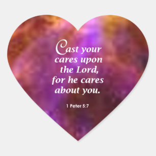1 Peter 5:7 Heart Sticker