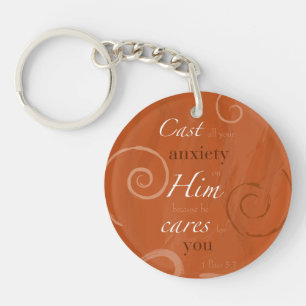 1 Peter 5:7 Key Ring