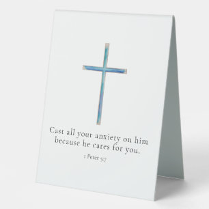 1 Peter 5:7 Minimalist Cross
