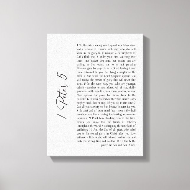 1 Peter 5 Bible Verse Scripture Wall Art (Front)