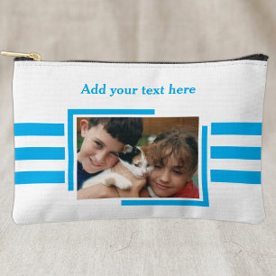 1 photo add text blue white accessory pouch