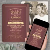1 Photo Anniversary Surprise Party Burgundy & Gold