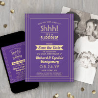 1 Photo Anniversary Surprise Party Purple and Gold