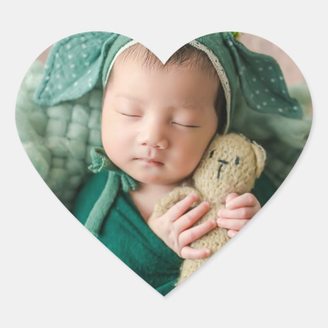 1 Photo Baby  Heart Sticker (Front)