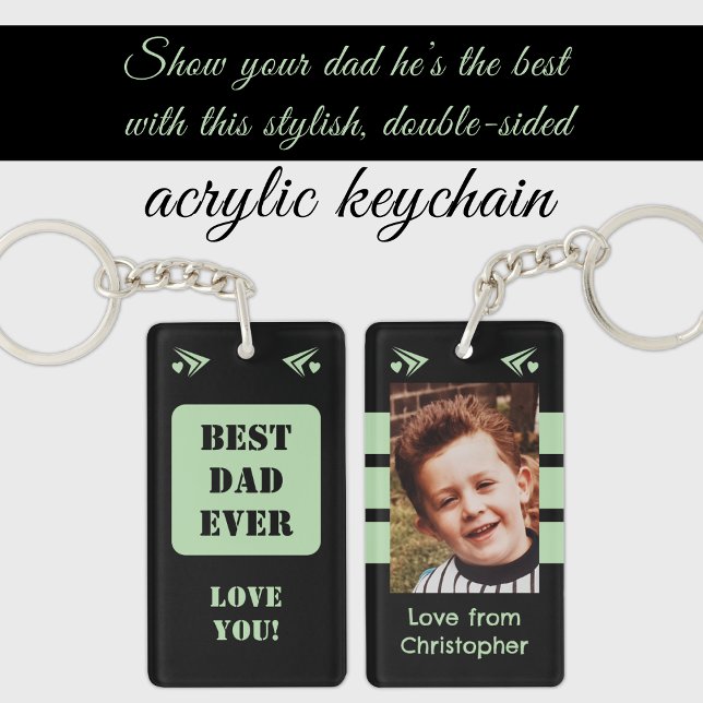 1 photo best dad ever love you black green key ring (Creator Uploaded)
