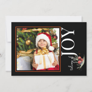 1 PHOTO CHRISTMAS CARD - JOY with Berries