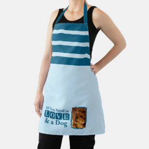 1 photo dog or cat love blue apron
