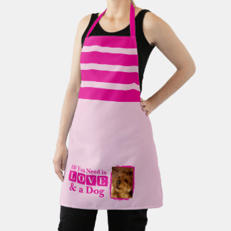 1 photo dog or cat love pink apron