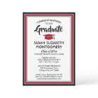 1 Photo Elegant Modern Red Black White Graduation