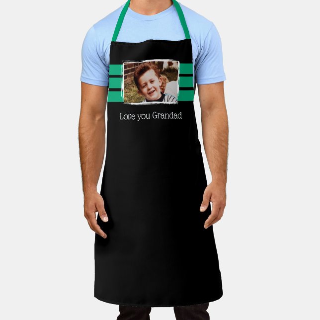 1 photo love you grandad black green apron (Creator Uploaded)