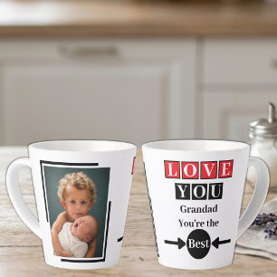 1 photo love you grandad red latte mug