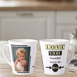 1 photo love you grandad yellow latte mug