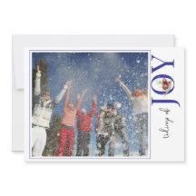 1 PHOTO on WHITE CHRISTMAS CARD - JOY 