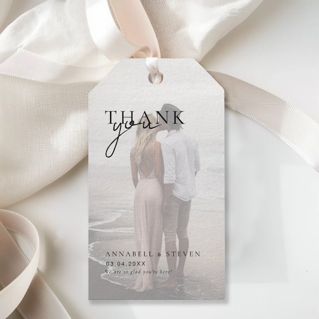 1 Photo "THANK YOU" Wedding Gift Tags (1 Photo "THANK YOU" Wedding Gift Tags)