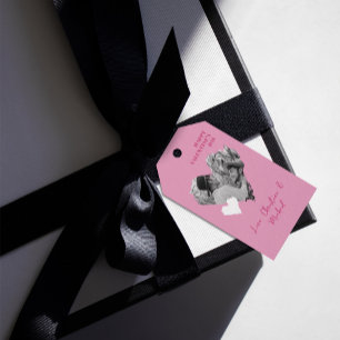 1 Photo Valentines Day Modern Heart Love Pink Gift Tags
