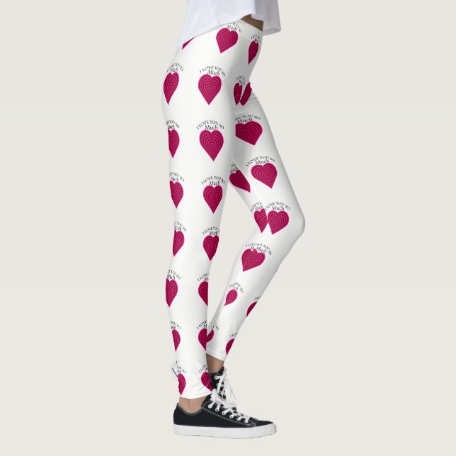 1 pink black heartMulti pink colour I love you str Leggings (Right)
