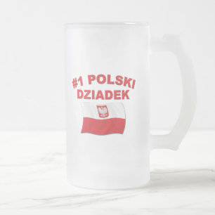 #1 Polski Dziadek Frosted Glass Beer Mug