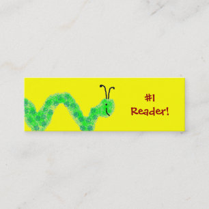 #1 Reader Bookworm Bookmark Mini Business Card