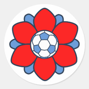 1 Red Soccer Girl awesome Classic Round Sticker