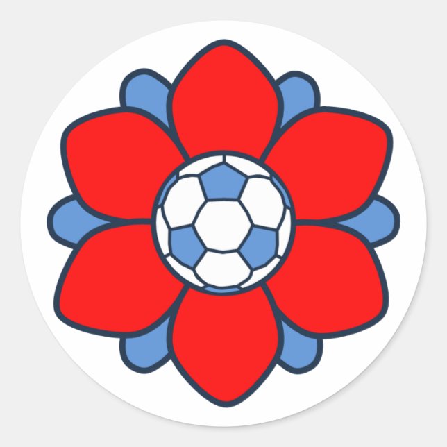 1 Red Soccer Girl awesome Classic Round Sticker (Front)