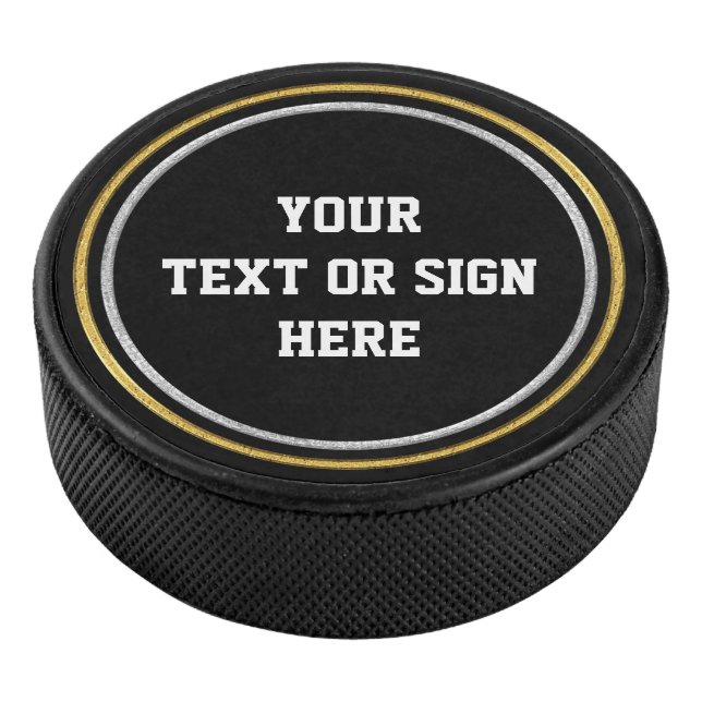 1 Ring gold & 1 Ring silver + YOURS Hockey Puck (3/4)