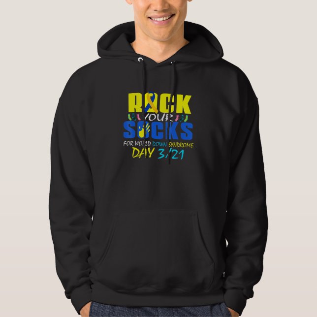 1 Rock Your Socks World Down Syndrome Awareness Hoodie (Front)