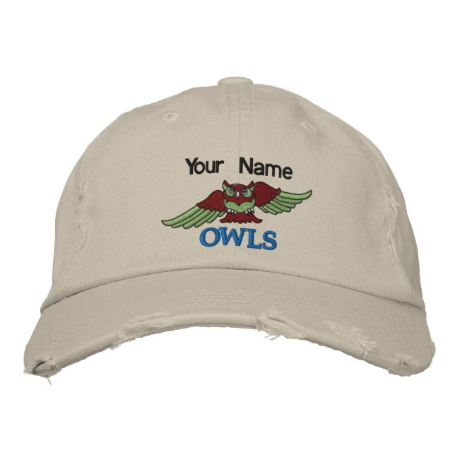 1 SAMPLE OWLS embroidered monogram hat (Front)