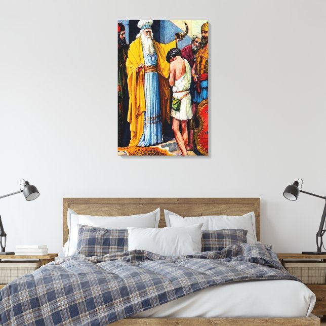 1 Samuel 16:1-13 Samuel Anoints David as King canv Canvas Print (Insitu(Bedroom))