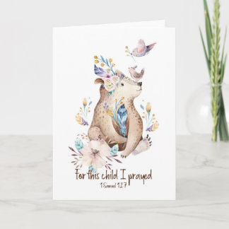 1 Samuel 1:27 Christian New Baby Shower Card