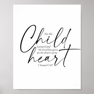 1 Samuel 1:27 Dual Fonts Poster