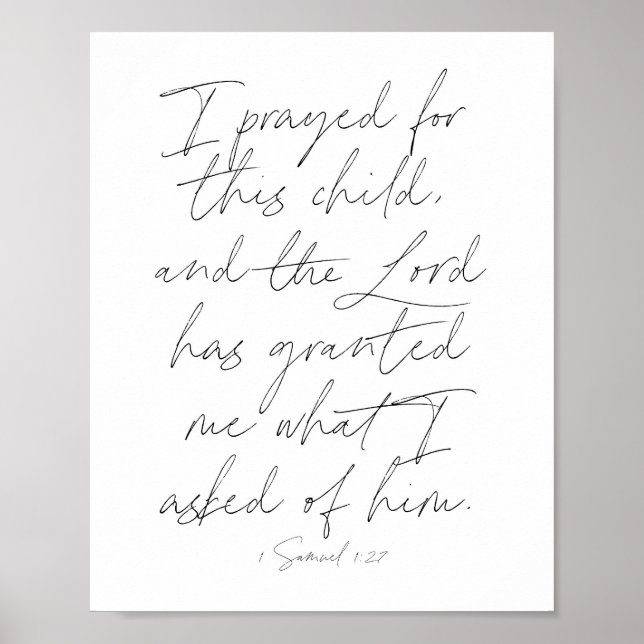 1 Samuel 1:27 Script Poster (Front)