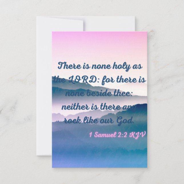1 Samuel 2:2 KJV Bible Verse Pic Flat Greeting Card (Front)