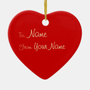 1 SIDE / DIY ~ Gift Tag Ornament Heart / 3x2.8