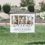 1 Sided Couples Wedding Shower Photo Welcome Yard Garden Sign<br><div class="desc">Welcome guests to a stylish couples bridal shower with an elegant custom photo collage outdoor lawn sign. Pictures and all wording on this template are simple to personalise. (IMAGE PLACEMENT TIP: An easy way to centre a photo exactly how you want is to crop it before uploading to the Zazzle...</div>