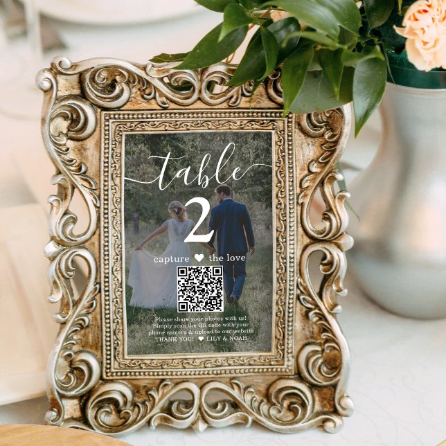 1 Sided Photo for Framing Wedding QR Table Number  Print (Creator Uploaded)