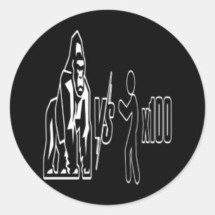 1 Silverback Gorilla vs 100 Humans_3 Classic Round Sticker