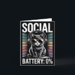1% Social Battery Sarcastic Funny Introverted Cat  Card<br><div class="desc">1% Social Battery Sarcastic Funny Introverted Cat Men Women _2</div>