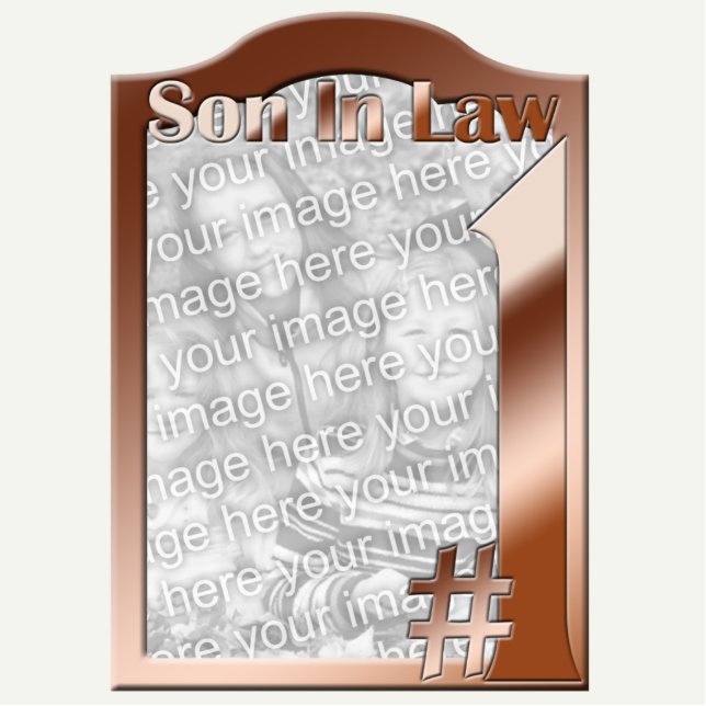 #1 Son In Law Copper Photo Frame Sculpture Standing Photo Sculpture (Front)