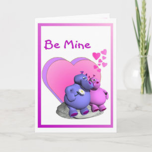 1. Spellbound Hippo Caricatures Valentine Holiday Card