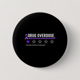 1 Star Rating Drug Overdose Awareness Fun Fighter 6 Cm Round Badge