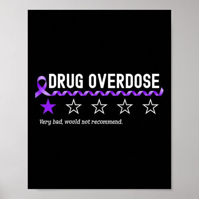 1 Star Rating Drug Overdose Awareness Funny Fighte Poster (Front)