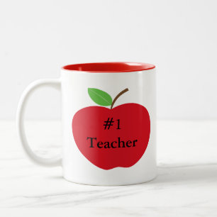 #1 Teacher Apple Mug