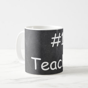 #1 Teacher Chalkboard Design Gift Idea Coffee Mug