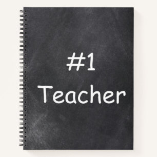 #1 Teacher Chalkboard Design Gift Idea Notebook